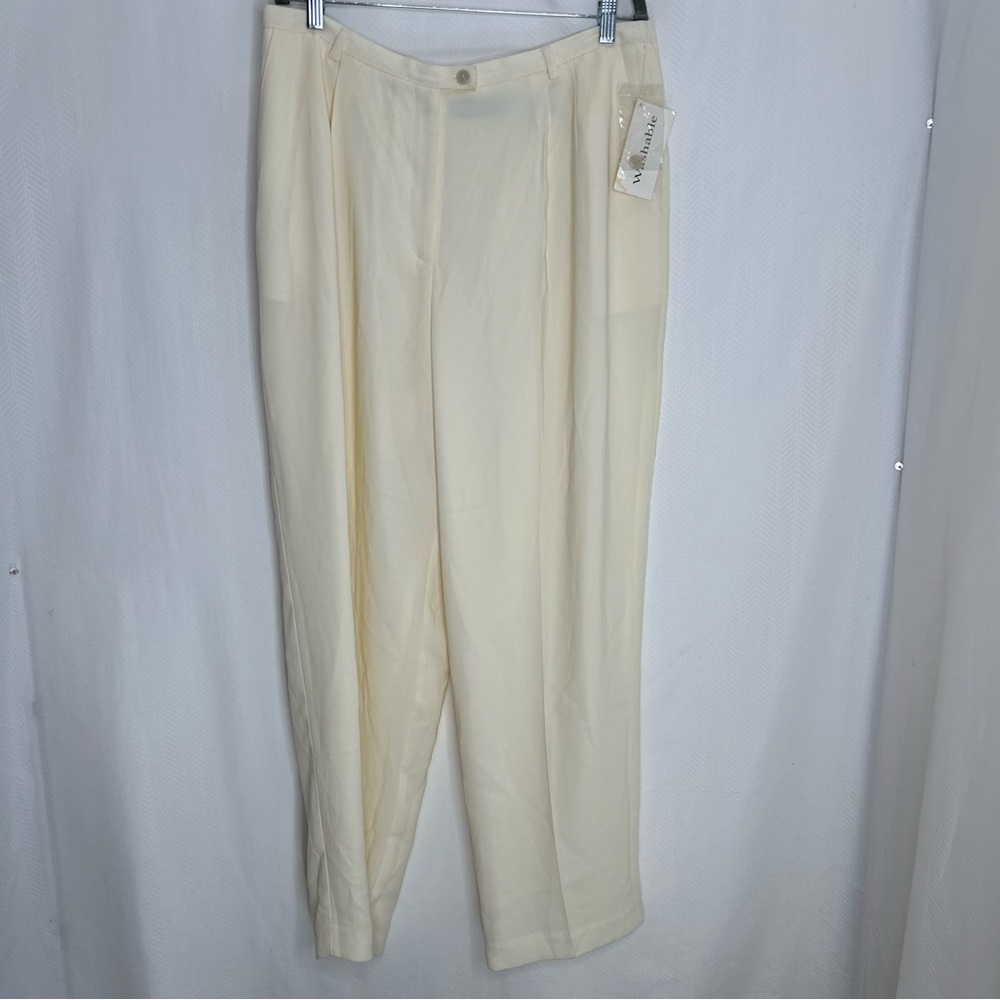 Preston and York trousers size 18 cream wide leg high rise career work office